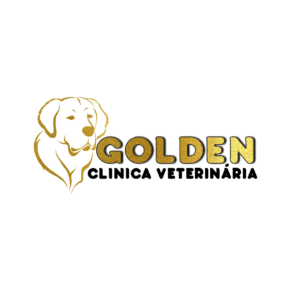 Logo golden veterinário dourado